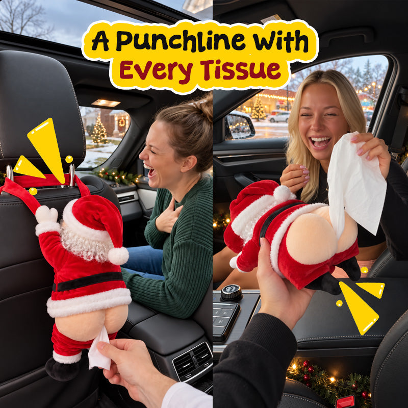 🎅🍑 Rampete julenisse – Morsom papirlommetørkleholder 🎄😂