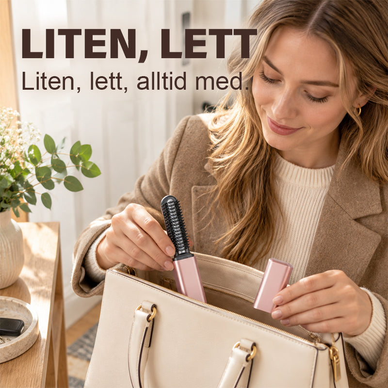 ✨ Mini trådløs varmekam for lugg – perfekt for styling på farten