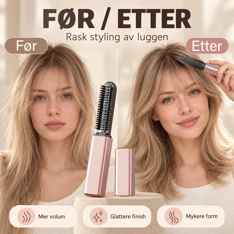 ✨ Mini trådløs varmekam for lugg – perfekt for styling på farten